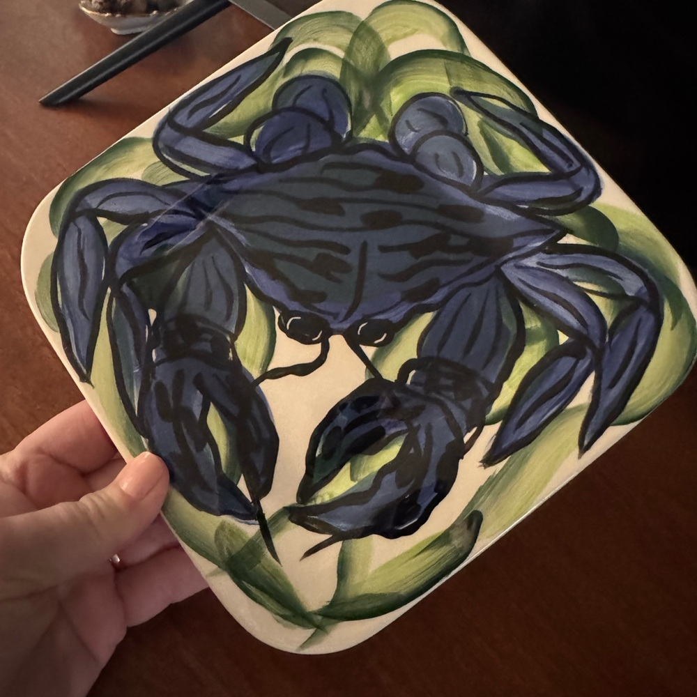 Beautiful handpainted Blue Crab serving plate💙🦀